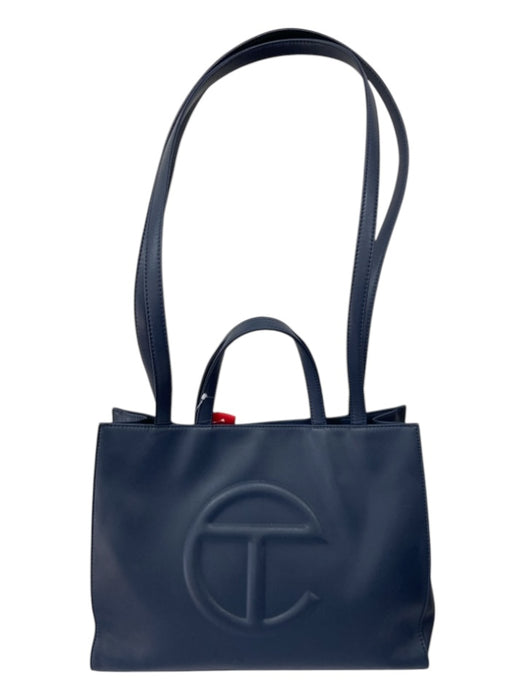 Telfar Navy Blue Vegan Leather Tote Crossbody 2 Handles Bag Navy Blue / M