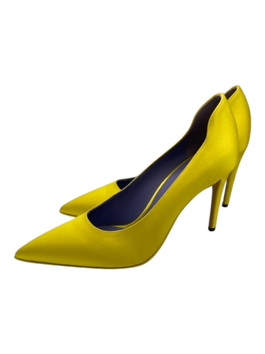 Victoria Beckham Shoe Size 38 Yellow Satin Pointed Toe Pumps Yellow / 38