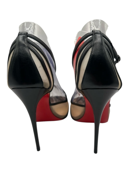 Christian Louboutin Shoe Size 40 Beige & Black Mesh & Leather Pointed Toe Pumps Beige & Black / 40