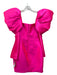 Solace London Size 4 Hot pink Polyester Back Zip Pleated Puff Sleeve Dress Hot pink / 4