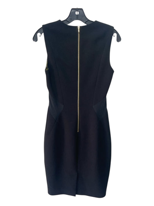 Ted Baker Size 1 Black Polyester Sleeveless Back Zip Darted Knee length Dress Black / 1