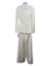 Lafayette 148 Size 14 Off White Silk 1 Button Knot Detail Hook & Zip Pant Set Off White / 14