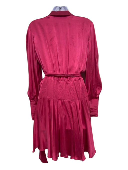 Zimmerman Size 1 Magenta Pink Silk Long Sleeve Wrap Ruched Mini Dress Magenta Pink / 1