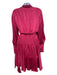 Zimmerman Size 1 Magenta Pink Silk Long Sleeve Wrap Ruched Mini Dress Magenta Pink / 1