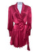 Zimmerman Size 1 Magenta Pink Silk Long Sleeve Wrap Ruched Mini Dress Magenta Pink / 1