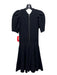 Ted Baker Size 1 Black Viscose Blend Short Puff Sleeve Back Zip Pleated Dress Black / 1