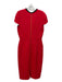 Roland Mouret Size 8 Red & Black Poly Blend Cap Sleeve Darted Back Slit Dress Red & Black / 8