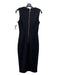 Ted Baker Size 1 Black Polyester Sleeveless Back Zip Surplice Darted Dress Black / 1