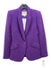 L'agence Size 2 Purple Cotton Blend Teddy 1 Button Darted Jacket Purple / 2