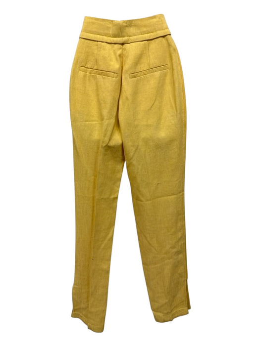 Jaquemus Size 36 Yellow Linen Blend One Shoulder Asymetric Blazer Pant Set Yellow / 36