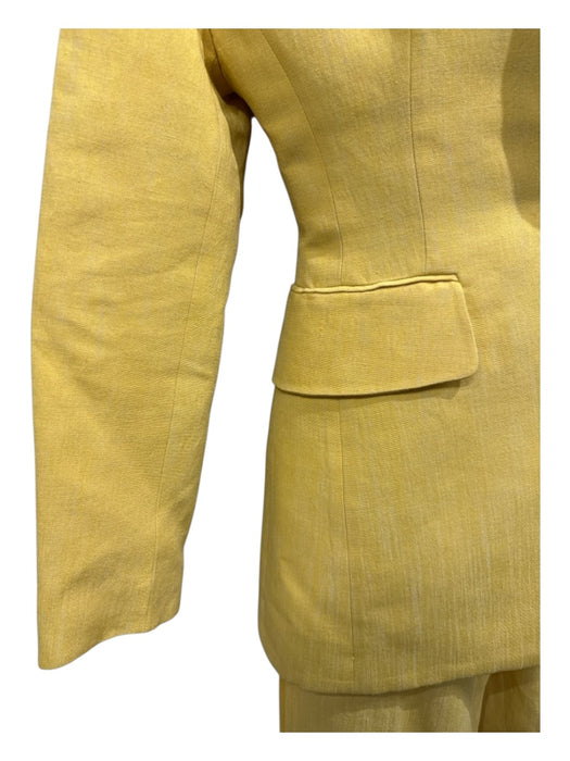 Jaquemus Size 36 Yellow Linen Blend One Shoulder Asymetric Blazer Pant Set Yellow / 36