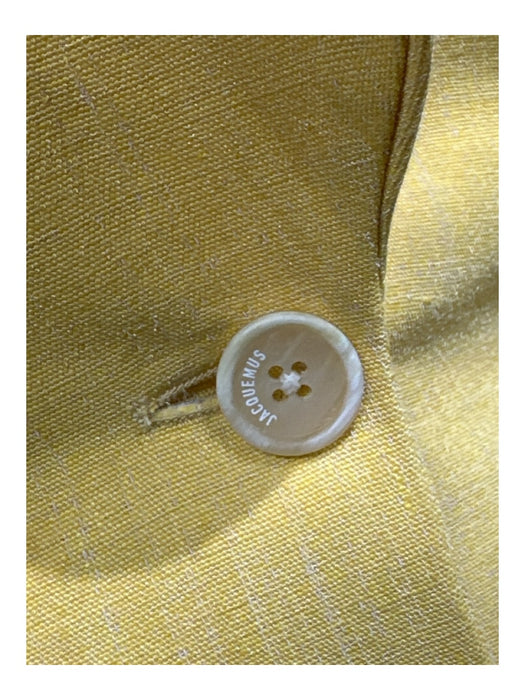 Jaquemus Size 36 Yellow Linen Blend One Shoulder Asymetric Blazer Pant Set Yellow / 36