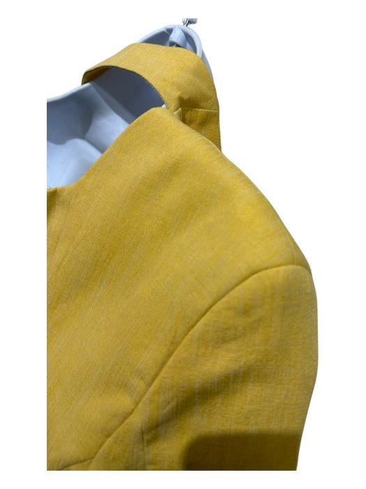 Jaquemus Size 36 Yellow Linen Blend One Shoulder Asymetric Blazer Pant Set Yellow / 36