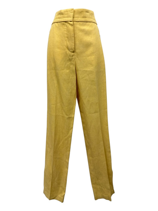 Jaquemus Size 36 Yellow Linen Blend One Shoulder Asymetric Blazer Pant Set Yellow / 36