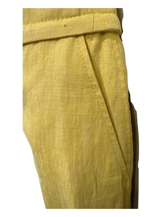 Jaquemus Size 36 Yellow Linen Blend One Shoulder Asymetric Blazer Pant Set Yellow / 36