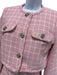 Versace Size XS Pink & Cream Wool Blend Boucle Windowpane Cropped Skirt Set Pink & Cream / XS
