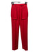Valentino Size 36 Red Polyester Button Fly Patch Pocket Mid Rise Straight Pants Red / 36