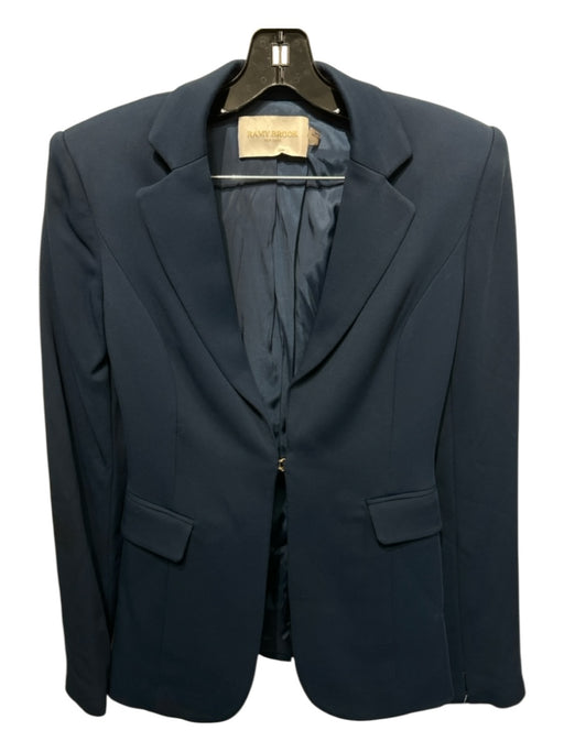 Ramy Brook Size 2 Blue Viscose Blend Hook & Eye Blazer Mid Rise Cuffed Pant Set Blue / 2