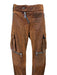 LaQuan Smith Size Small Rust Orange Cow Leather Zipper Detail Low Rise Pants Rust Orange / Small