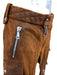 LaQuan Smith Size Small Rust Orange Cow Leather Zipper Detail Low Rise Pants Rust Orange / Small