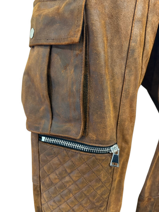 LaQuan Smith Size Small Rust Orange Cow Leather Zipper Detail Low Rise Pants Rust Orange / Small
