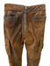 LaQuan Smith Size Small Rust Orange Cow Leather Zipper Detail Low Rise Pants Rust Orange / Small