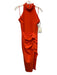 Chiara Boni Size 10/46 Orange Polyamide Blend Sleeveless High Neck Draped Dress Orange / 10/46