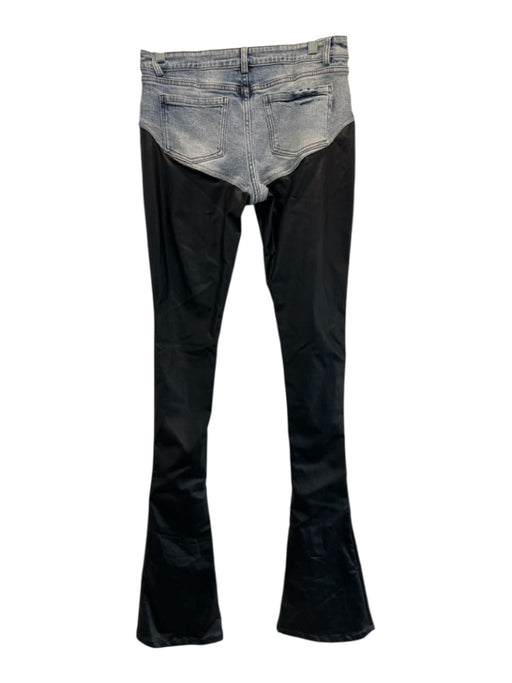 Retrofete Size 27 Light Wash & Black Cotton Blend Denim Fabric Block Flare Pants Light Wash & Black / 27
