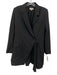 A.L.C. Size 12 Black Polyester Blend Shoulder Pads Button Front Blazer Dress Black / 12