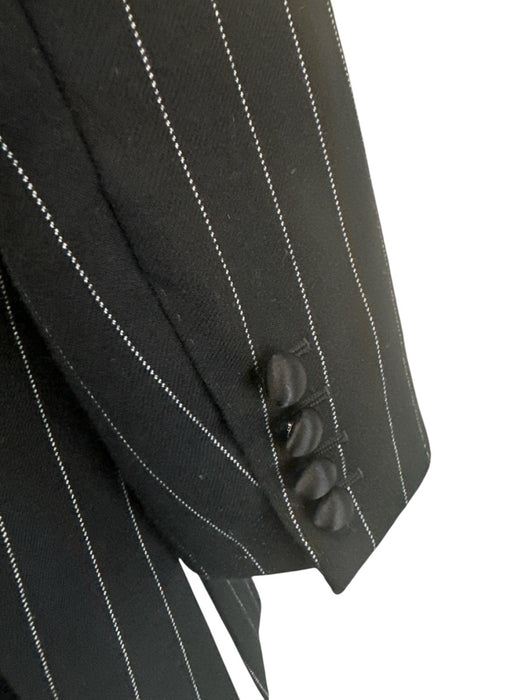Dolce & Gabbana Size 54 Black & White Wool Blend Pinstripe Blazer Pant Set Black & White / 54