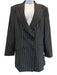 Dolce & Gabbana Size 54 Black & White Wool Blend Pinstripe Blazer Pant Set Black & White / 54
