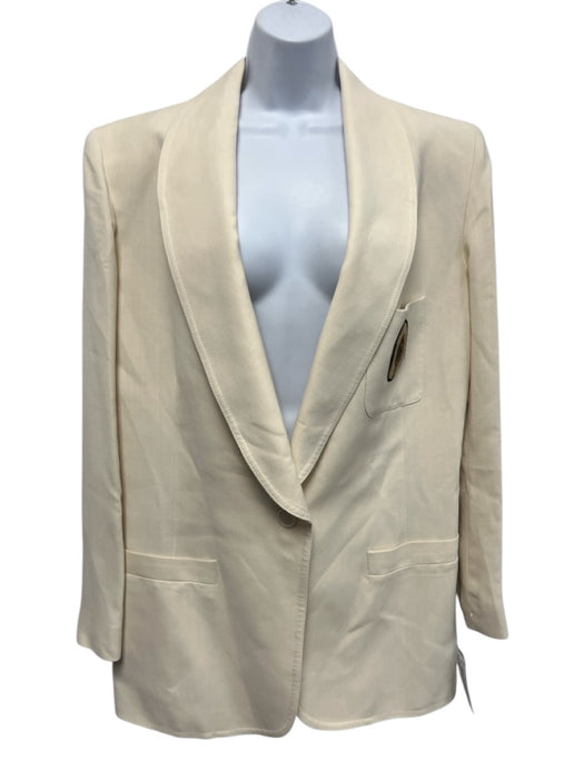 Smythe Size Medium Cream, Gold, Brown Viscose Blend Long Sleeve Jacket Cream, Gold, Brown / Medium