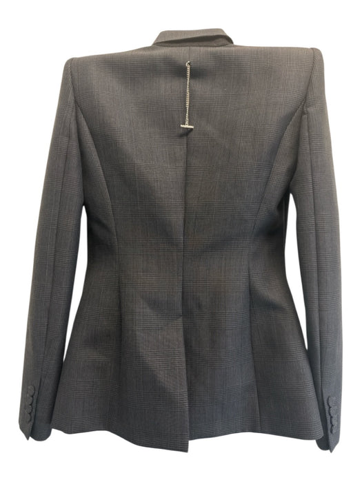 Alexander McQueen Size 40 Blue & Black Wool Blend Long Sleeve Plaid Jacket Blue & Black / 40