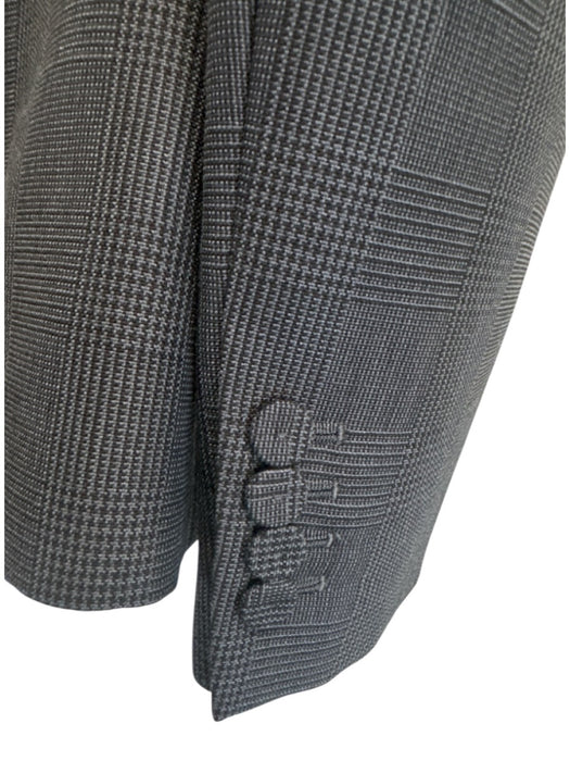 Alexander McQueen Size 40 Blue & Black Wool Blend Long Sleeve Plaid Jacket Blue & Black / 40