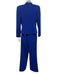 Prabal Gurung Size 6 Blue Polyester Blend Double Breast Shoulder Pads Pant Set Blue / 6