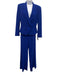 Prabal Gurung Size 6 Blue Polyester Blend Double Breast Shoulder Pads Pant Set Blue / 6