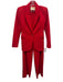 L'agence Size 4 Red Polyester Blend One Button Flap Pocket Straight Leg Pant Set Red / 4