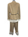 Cinq a Sept Size 6 Beige & White Triacetate Blend Long Sleeve Crystals Pant Set Beige & White / 6