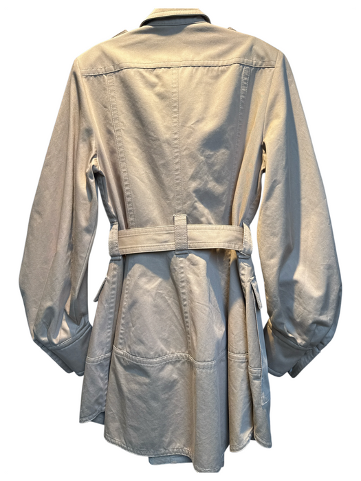 Zimmermann Size 1 Khaki Cotton Long Sleeve Cargo Button Front Trench Dress Khaki / 1