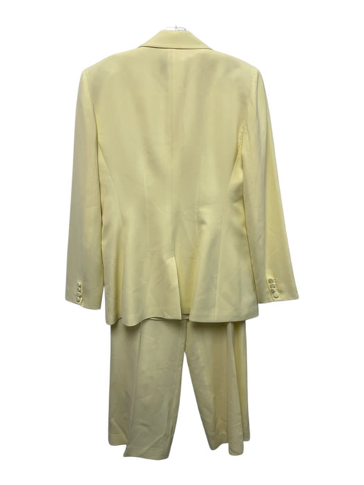 Lafayette 148 Size 12/14 Pale Yellow Acetate Blend One Button Flap Pockets Pants Pale Yellow / 12/14