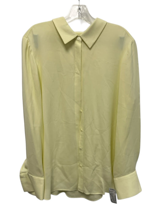 Lafayette 148 Size 12/14 Pale Yellow Acetate Blend One Button Flap Pockets Pants Pale Yellow / 12/14