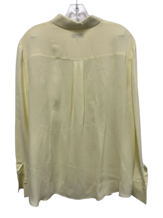 Lafayette 148 Size 12/14 Pale Yellow Acetate Blend One Button Flap Pockets Pants Pale Yellow / 12/14