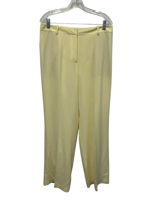 Lafayette 148 Size 12/14 Pale Yellow Acetate Blend One Button Flap Pockets Pants Pale Yellow / 12/14