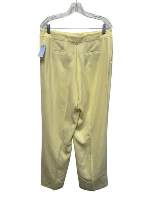 Lafayette 148 Size 12/14 Pale Yellow Acetate Blend One Button Flap Pockets Pants Pale Yellow / 12/14