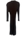 Self-Portrait Size Large Dark Brown Viscose Blend Long Sleeve Stretch Knit Dress Dark Brown / Large