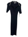 A.L.C. Size XS Navy Blue & White Rayon Blend Half Sleeve Ribbed Knit Maxi Dress Navy Blue & White / XS