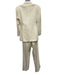 Golden Goose Size 36/40 Cream White Wool Blend Two Button Satin Trim Pant Set Cream White / 36/40