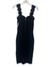 Ted Baker Size 1 Black Viscose Sleeveless Scalloped Side Slit Midi Dress Black / 1