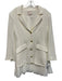 Cinq a Sept Size 14 Cream White Triacetate Blend Long Sleeve Button Detail Dress Cream White / 14