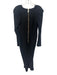 Zhivago Size 10 Black Polyester Blend Long Sleeve Surplice Back Slit Midi Dress Black / 10